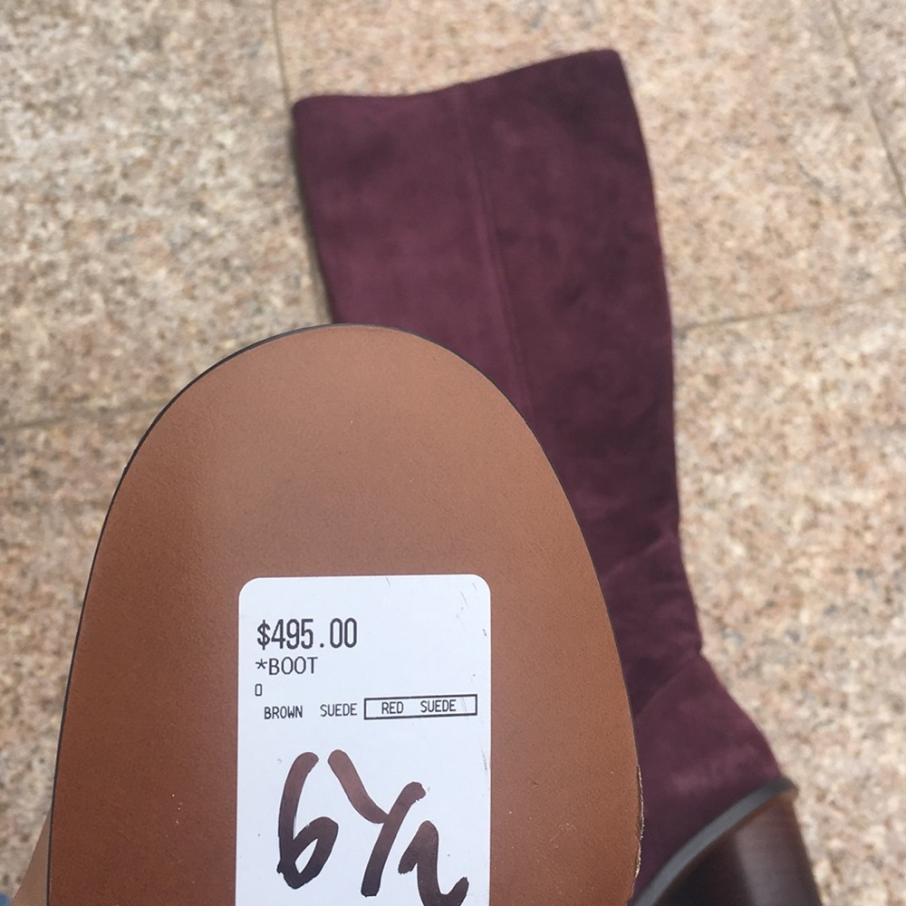 NWT burgundy knee high booths - Picture 5 of 7